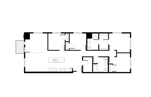 Floor plan for 4 beds, 2 baths, 1547 sqft